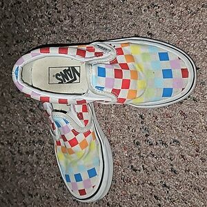 Rainbow Checkers Vans